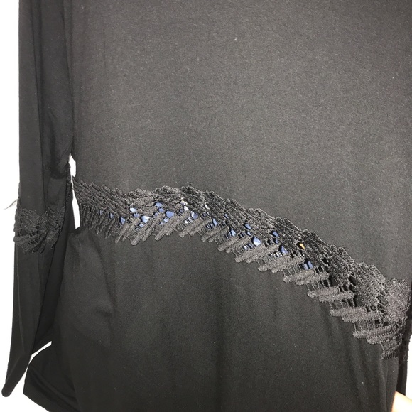 Cyrus Black Cutout Rayon Flyaway Cardigan Sweater - Picture 12 of 14